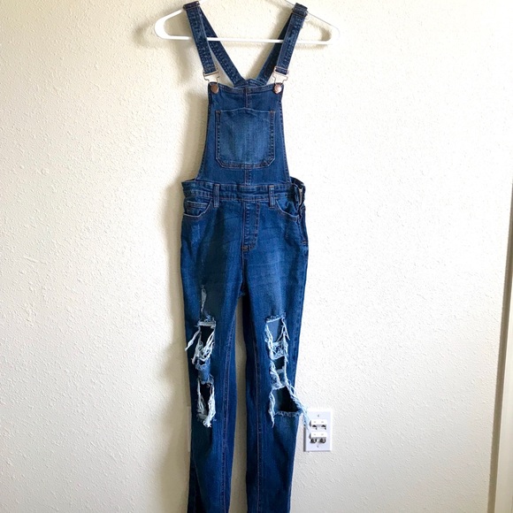 Fashion Nova Denim - Distressed Overalls
